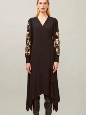 Tory Burch crepe sequin wrap dress